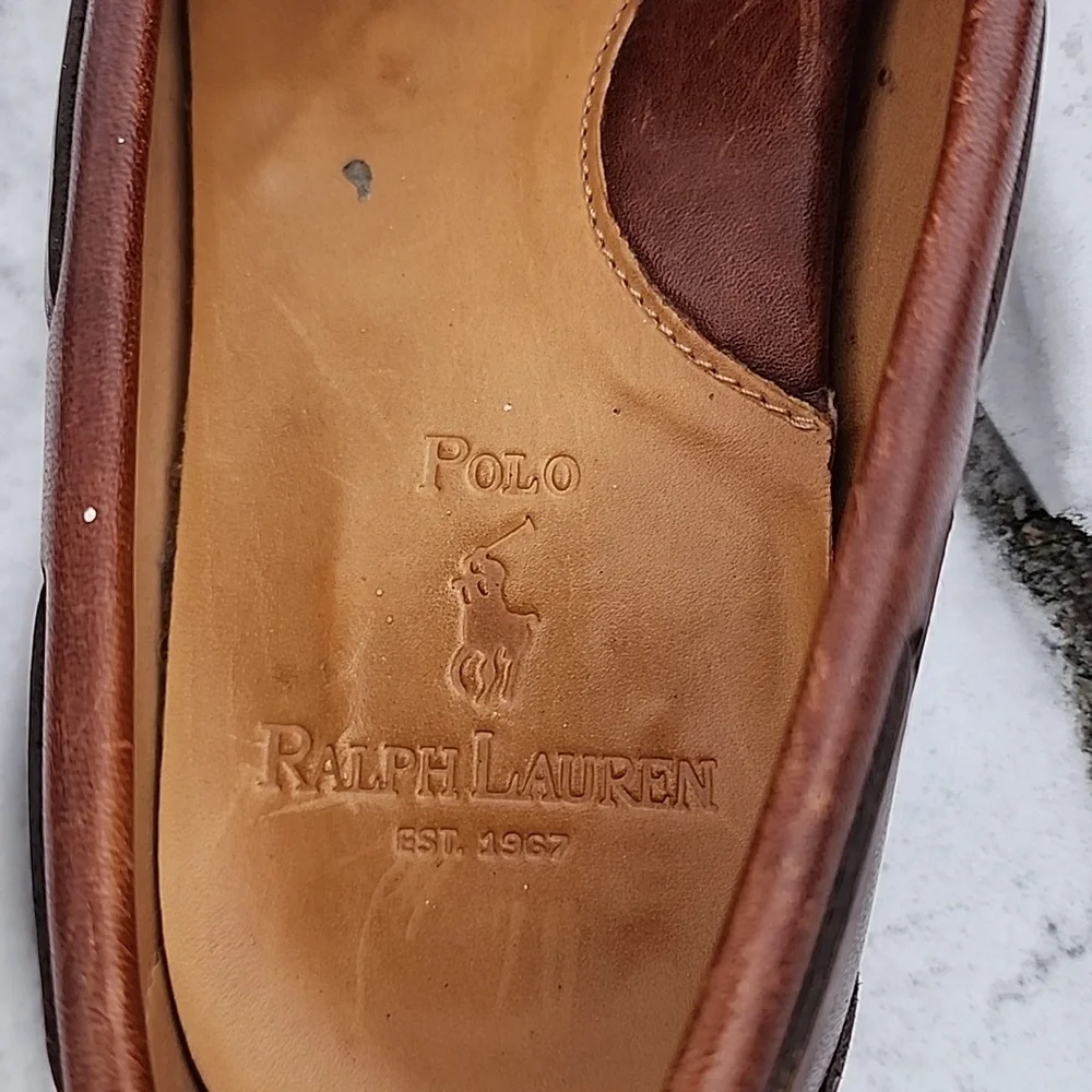 Polo Ralph Lauren Dark Brown Leather Tassel Loafers 8.5 D